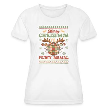 Hässlicher Weihnachtspullover - Frauen Funktions-T-Shirt - Weiß - Vorne - AI Model Female 172 dark (172cm)