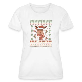 Hässlicher Weihnachtspullover - Frauen Funktions-T-Shirt - Weiß - Vorne - AI Model Female 172 dark (172cm)
