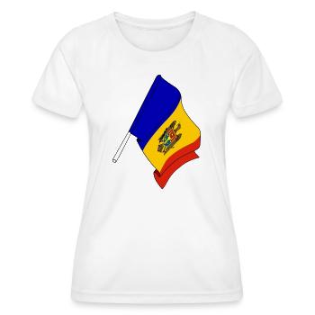 Flagge von Moldawien - Frauen Funktions-T-Shirt - Weiß - Vorne - AI Model Female 172 dark (172cm)