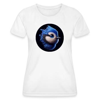 Blue bird in animation style - Women's Functional T-Shirt - white - Front - AI Model Female 172 dark (172cm)