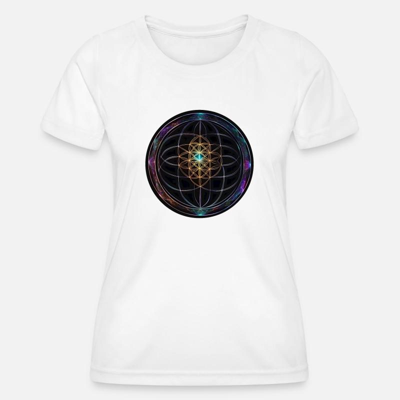Metatron Discs Mandala Glow - Women's Functional T-Shirt - white