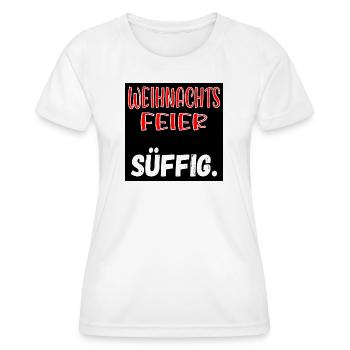 WEIHNACHTSFEIER KOLLEGEN - SÜFFIG SPRÜCHE - Frauen Funktions-T-Shirt - Weiß - Vorne - AI Model Female 172 dark (172cm)