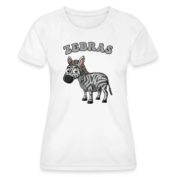 zèbre pop art dessin animé sur noir - T-shirt sport Femme - blanc - Devant - AI Model Female 172 dark (172cm)