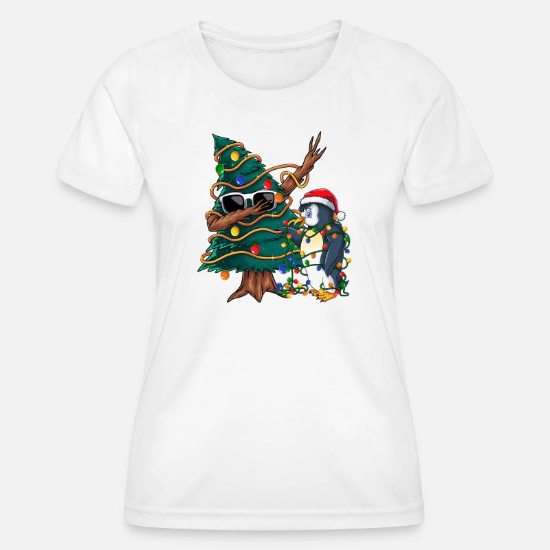 Dapping Tannenbaum -Dapping Weihnachtspullover - Frauen Funktions-T-Shirt - Weiß