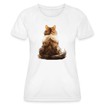Norwegische Waldkatze - Frauen Funktions-T-Shirt - Weiß - Vorne - AI Model Female 172 dark (172cm)