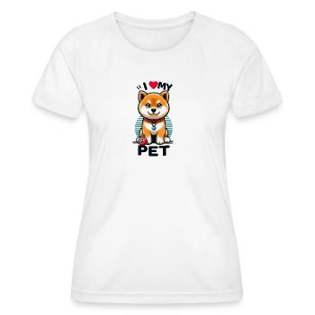 I love my pet - Women's Functional T-Shirt - white - Front - AI Model Female 172 dark (172cm)