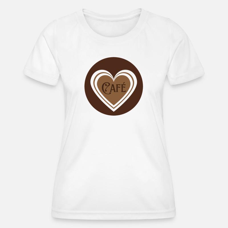 Coffee with Hearts - Women's Functional T-Shirt - white