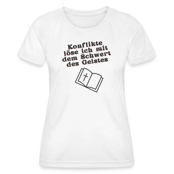 Schwert des Geistes - Frauen Funktions-T-Shirt - Weiß - Vorne - AI Model Female 172 dark (172cm)