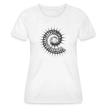 Muschelform Schnecke in schwarz weiß - Frauen Funktions-T-Shirt - Weiß - Vorne - AI Model Female 172 dark (172cm)