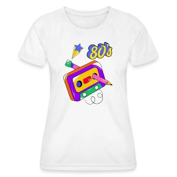 80s Audio Cassette, Retro, Vintage - Women's Functional T-Shirt - white - Front - AI Model Female 172 dark (172cm)