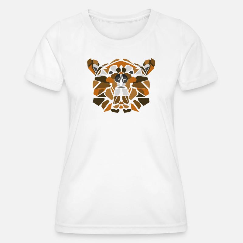 Geometric Bear Mosaic - Women's Functional T-Shirt - white