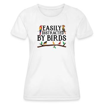 Leicht von Vögeln abgelenkt - Frauen Funktions-T-Shirt - Weiß - Vorne - AI Model Female 172 dark (172cm)