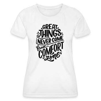 Great Things - Frauen Funktions-T-Shirt - Weiß - Vorne - AI Model Female 172 dark (172cm)