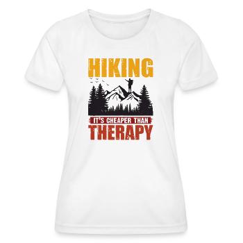 La randonnée coûte moins cher que la thérapie - T-shirt sport Femme - blanc - Devant - AI Model Female 172 dark (172cm)