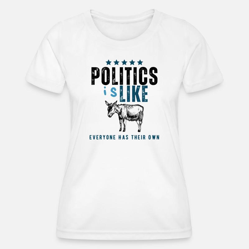IsLike Distressed Logo Typography - Women's Functional T-Shirt - white