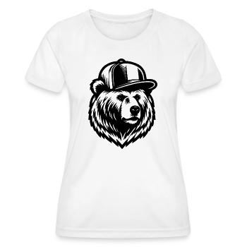 Cool Grizzly (Schwarz) - Frauen Funktions-T-Shirt - Weiß - Vorne - AI Model Female 172 dark (172cm)