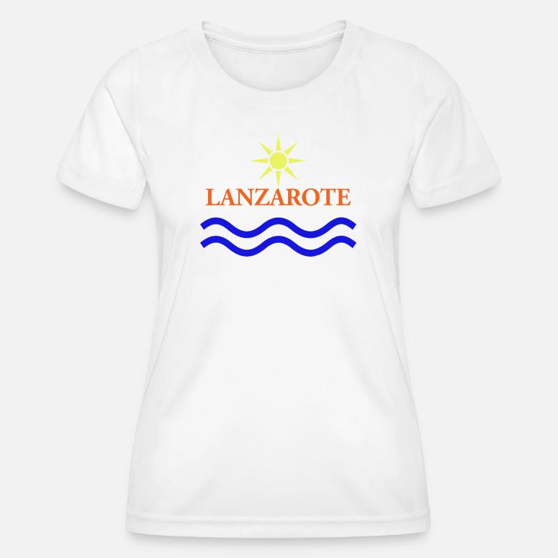 Lanzarote Sun and Waves Design - Women's Functional T-Shirt - white