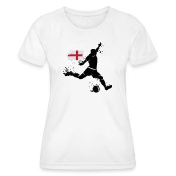 Fußball England Fan Spieler Explosion EM 2024 icon - Frauen Funktions-T-Shirt - Weiß - Vorne - AI Model Female 172 dark (172cm)
