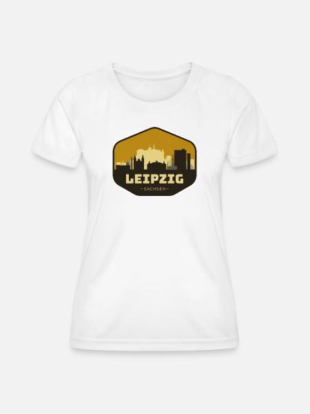 Leipzig Skyline - Frauen Funktions-T-Shirt - Weiß