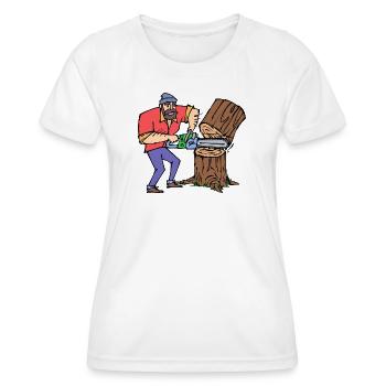 Sciure de bois sciure de bois bûcheron - T-shirt sport Femme - blanc - Devant - AI Model Female 172 dark (172cm)