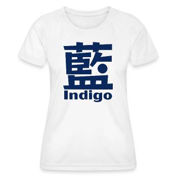 Indigo - Japonais - Bleu - Kanji - Japon - T-shirt sport Femme - blanc - Devant - AI Model Female 172 dark (172cm)