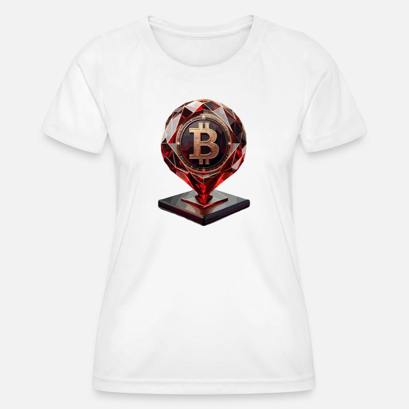 Bitcoin Crystal Design - Women's Functional T-Shirt - white