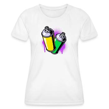 Graffiti Sprayer Kunst Strassenkunst Spraydose - Frauen Funktions-T-Shirt - Weiß - Vorne - AI Model Female 172 dark (172cm)