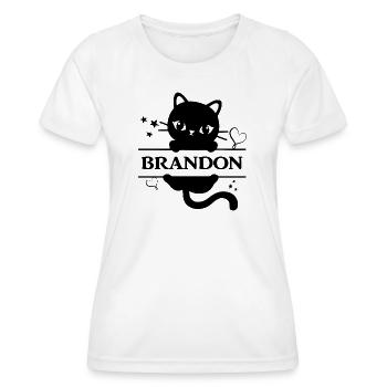 Brandon Cat T-Shirt Katze Geschenkidee Katze - Frauen Funktions-T-Shirt - Weiß - Vorne - AI Model Female 172 dark (172cm)