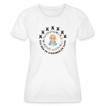 Siebenbürgen Kinder Design "Siwenberjer Gang" - Frauen Funktions-T-Shirt - Weiß - Vorne - AI Model Female 172 dark (172cm)