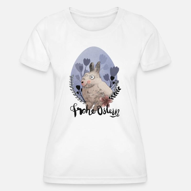 Easter Bunny Illustration Happy Easter - Women's Functional T-Shirt - white