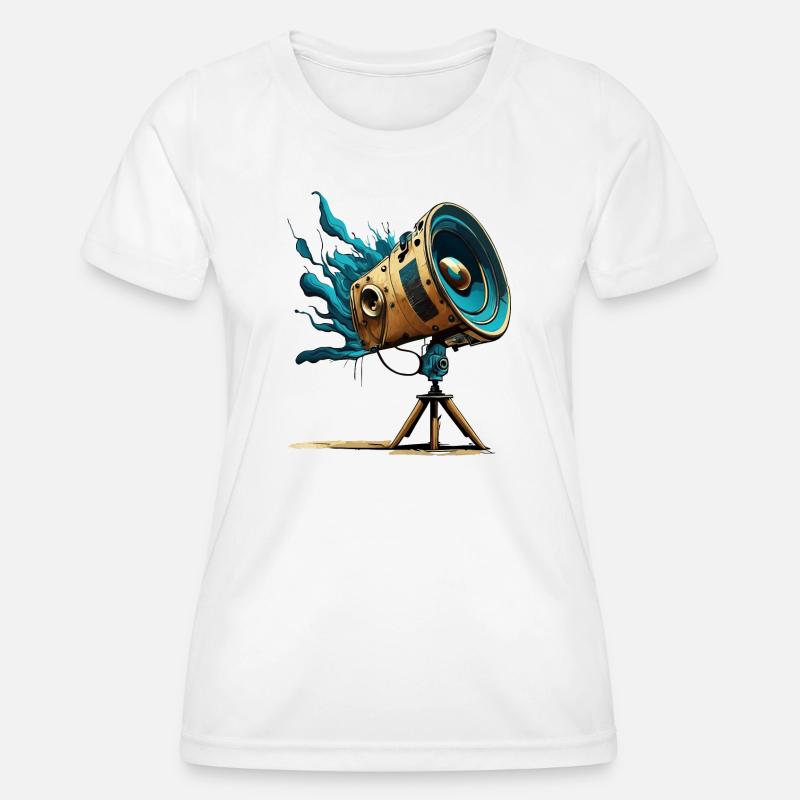 Retro Telescopic Speaker - Women's Functional T-Shirt - white