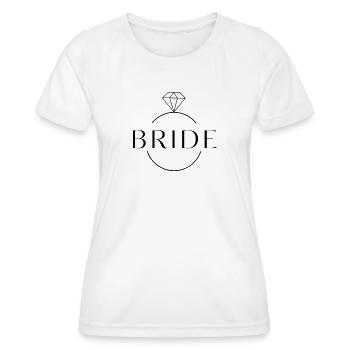 Team Bride Diamant-Ring personalisierbar - Frauen Funktions-T-Shirt - Weiß - Vorne - AI Model Female 172 dark (172cm)