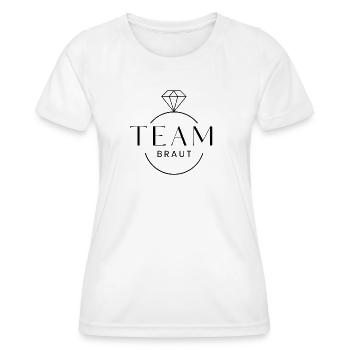 Team Braut! Diamant-Ring personalisierbar - Frauen Funktions-T-Shirt - Weiß - Vorne - AI Model Female 172 dark (172cm)