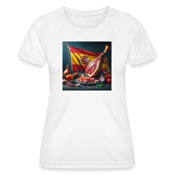 Gigot de jambon - T-shirt sport Femme - blanc - Devant - AI Model Female 172 dark (172cm)