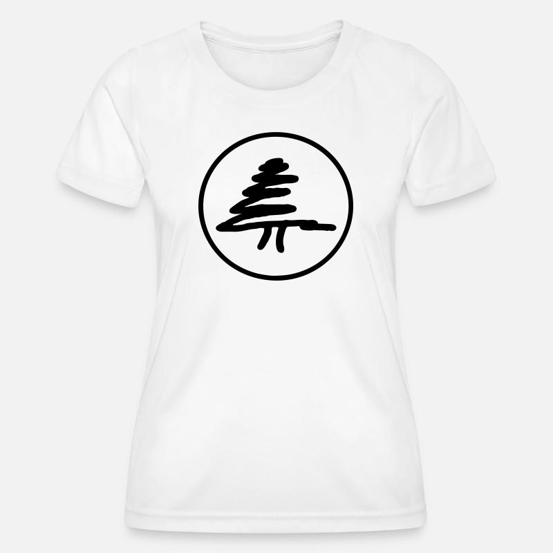 Fir tree in a circle - Women's Functional T-Shirt - white