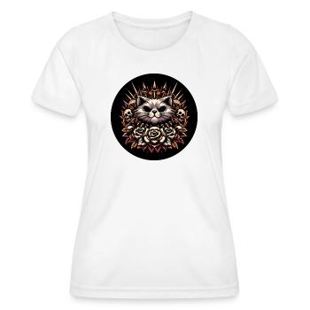 Evil cat - Frauen Funktions-T-Shirt - Weiß - Vorne - AI Model Female 172 dark (172cm)