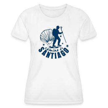 Jakobsweg, Jakobsweg - Frauen Funktions-T-Shirt - Weiß - Vorne - AI Model Female 172 dark (172cm)