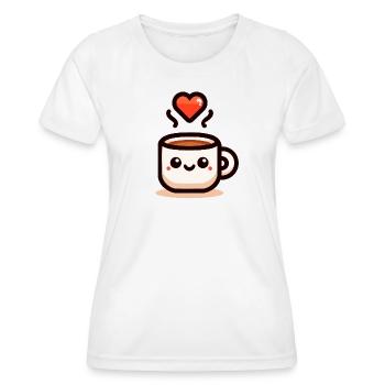Cheery Cuppa: Ein Schluck Liebe - Frauen Funktions-T-Shirt - Weiß - Vorne - AI Model Female 172 dark (172cm)