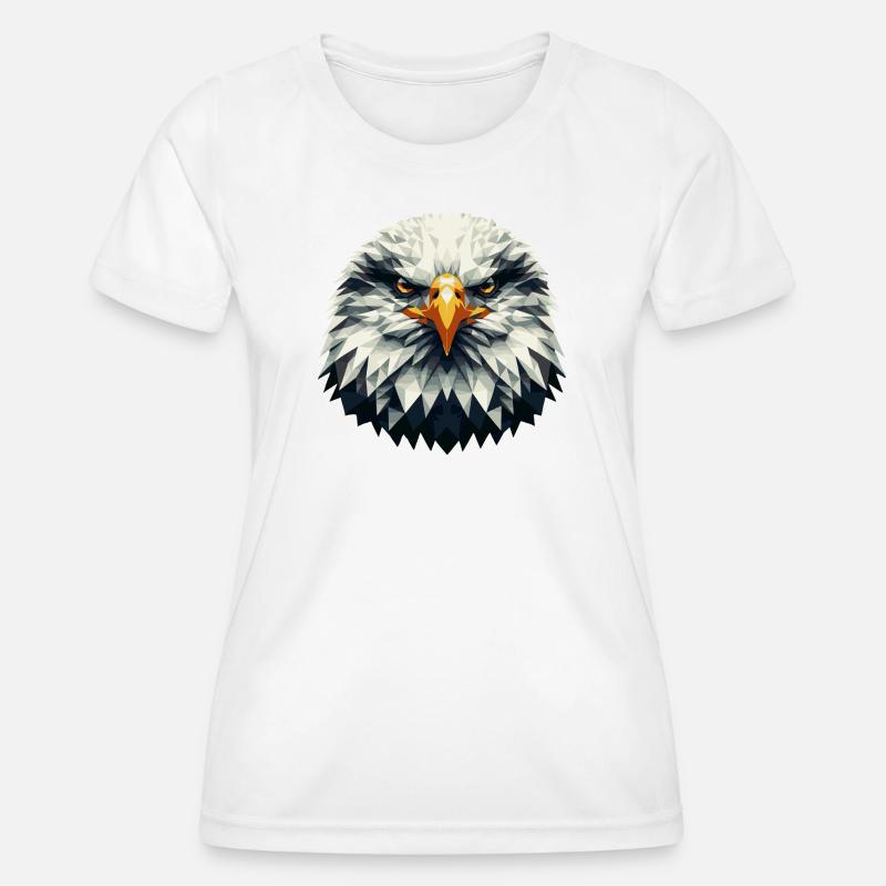 Geometric Eagle Head – Polygonal - Women's Functional T-Shirt - white