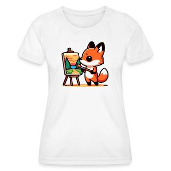 Fox Palette: Der Waldmaler - Frauen Funktions-T-Shirt - Weiß - Vorne - AI Model Female 172 dark (172cm)