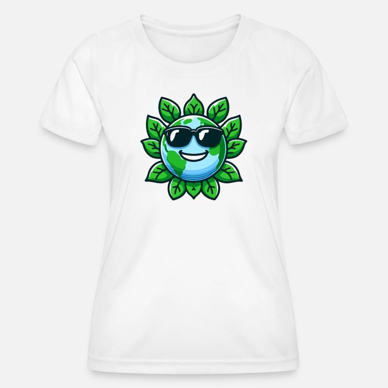 Cool Planet: The Eco-Friendly Earth - Women's Functional T-Shirt - white