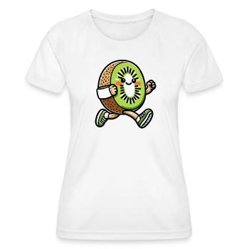 Kiwi Kicker: The Swift Slice - Women's Functional T-Shirt - white - Front - AI Model Female 172 dark (172cm)