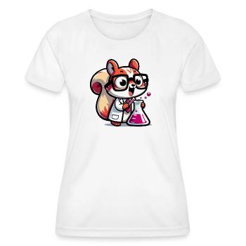 Chemist Coon: The Lab Genius - Women's Functional T-Shirt - white - Front - AI Model Female 172 dark (172cm)
