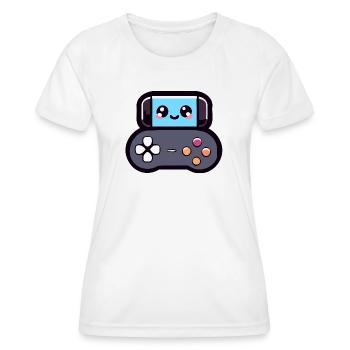 Game Buddy: Das fröhliche Joypad - Frauen Funktions-T-Shirt - Weiß - Vorne - AI Model Female 172 dark (172cm)