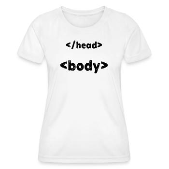 Développeur de code disant déboguer programmeur ordinateur - T-shirt sport Femme - blanc - Devant - AI Model Female 172 dark (172cm)