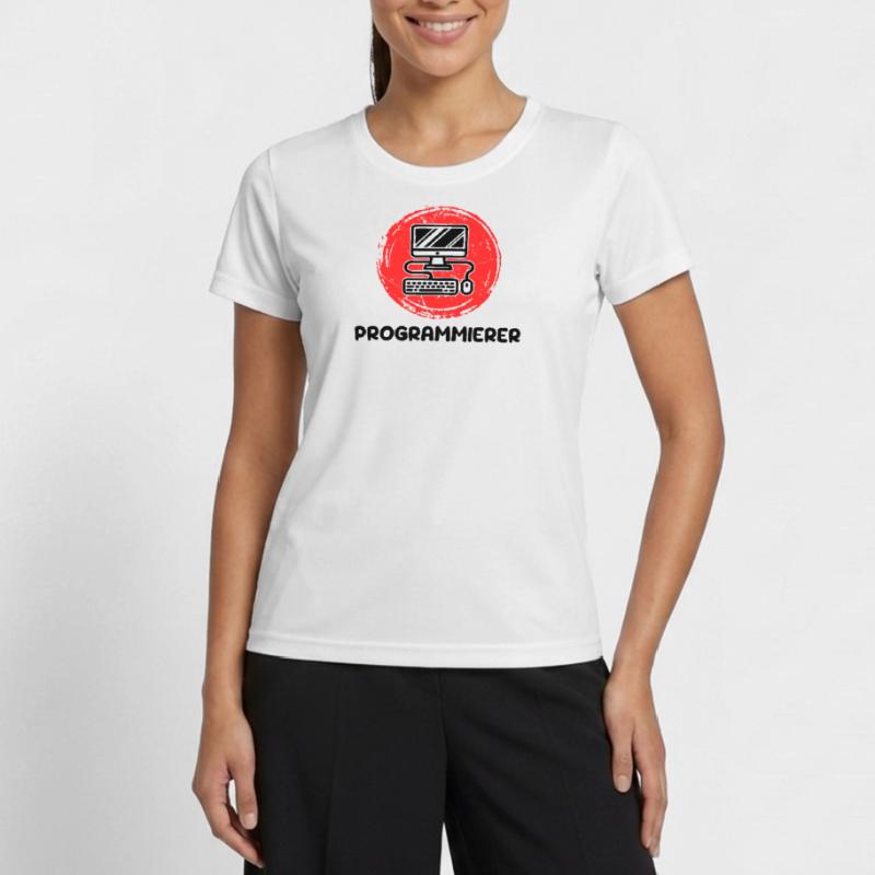 Developer Programmierer Coden Computer Informatik Frauen Funktions-T-Shirt