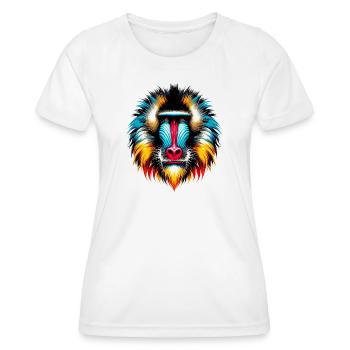 Singe mandrill - T-shirt sport Femme - blanc - Devant - AI Model Female 172 dark (172cm)