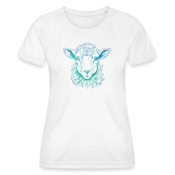 Lamm Portrait - Frauen Funktions-T-Shirt - Weiß - Vorne - AI Model Female 172 dark (172cm)
