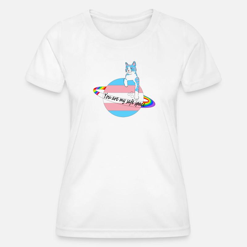 Safe Space Cat - Women's Functional T-Shirt - white