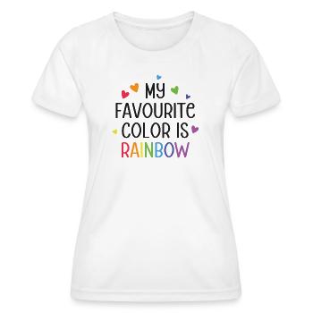 LGBT Pride Month - Meine Lieblingsfarbe ist Regenbogen - Frauen Funktions-T-Shirt - Weiß - Vorne - AI Model Female 172 dark (172cm)